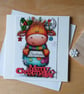 Highland Cow Christmas Card  - Image 1