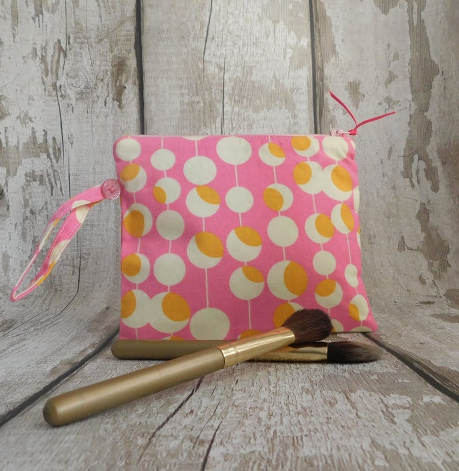  Make up bag, pink cosmetic purse, toiletries bag,bridesmaid gift