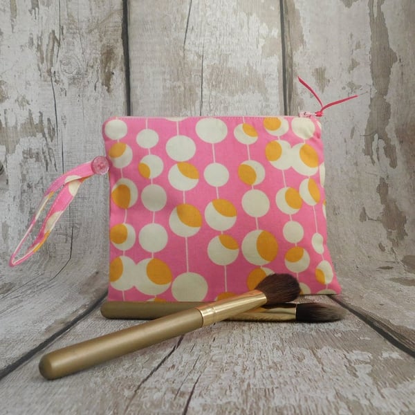  Make up bag, pink cosmetic purse, toiletries bag,bridesmaid gift