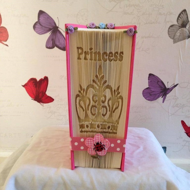 Custom Name Crown CUT & FOLD Book Folding Patter - EMAILED PDF PATTERN