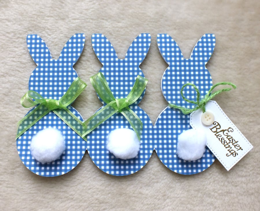 Handmade Three Bunnies Easter Card