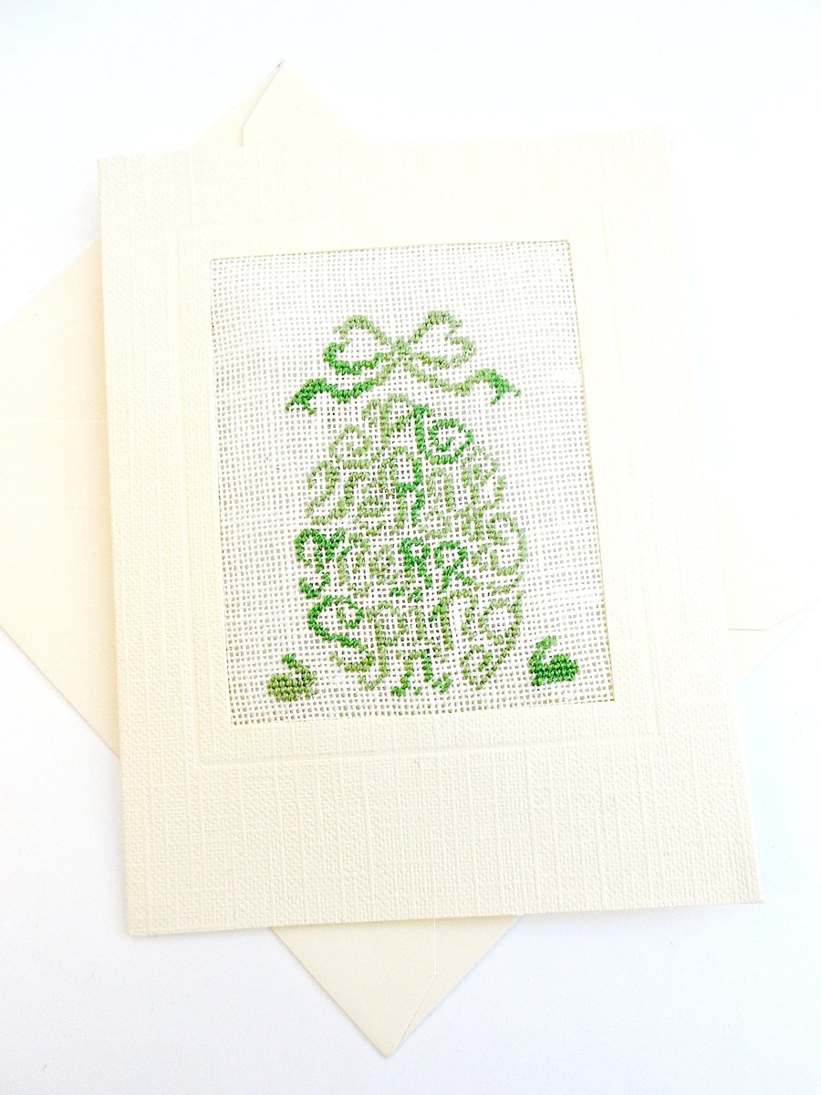Sale... 'A Very Merry Spring', Easter Petit Point Card