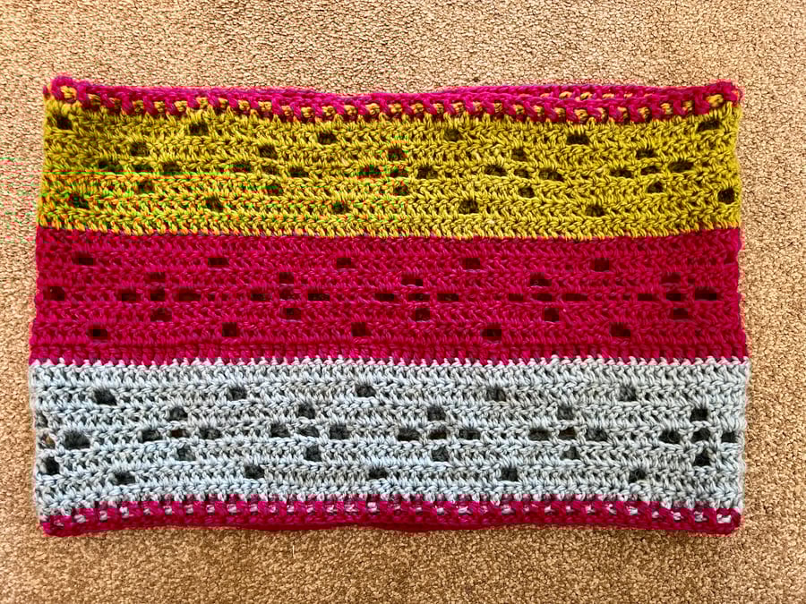 Handmade Striped Crochet Cowl in Eco-Friendly ReLove Yarn