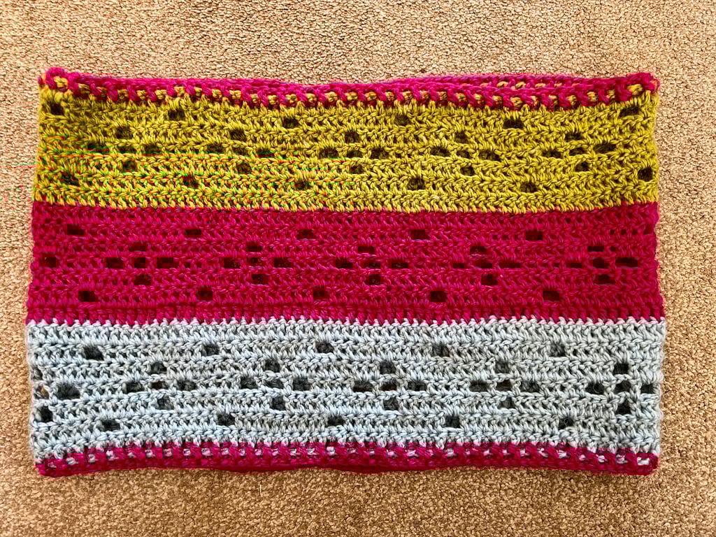 Handmade Striped Crochet Cowl in Eco-Friendly ReLove Yarn