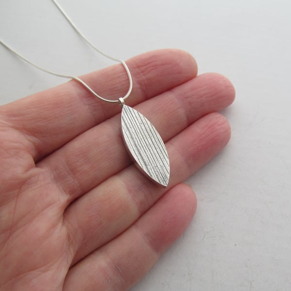 Textured Silver Leaf Pendant