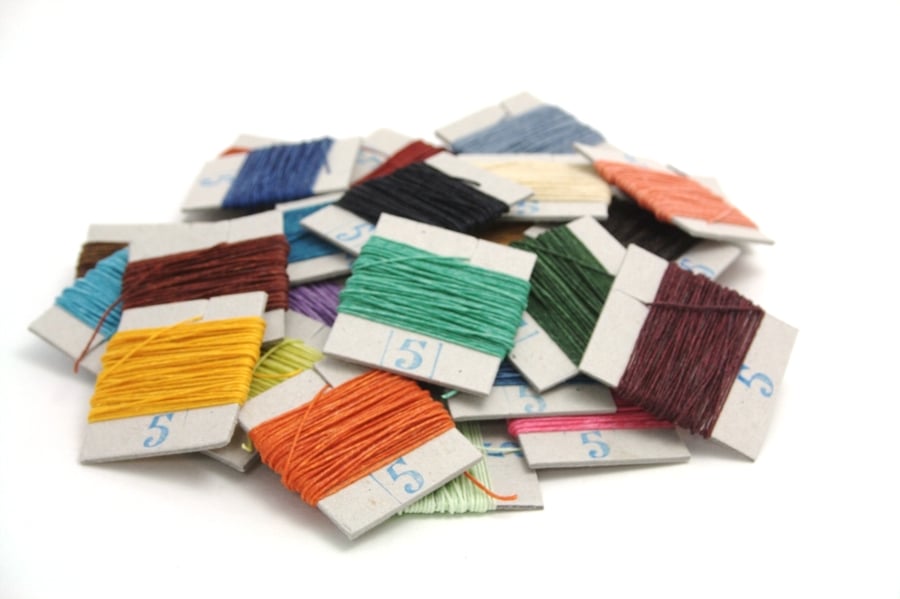75m of Crawford's 4-ply Waxed Linen Thread, up to 15 Colours of your Choice