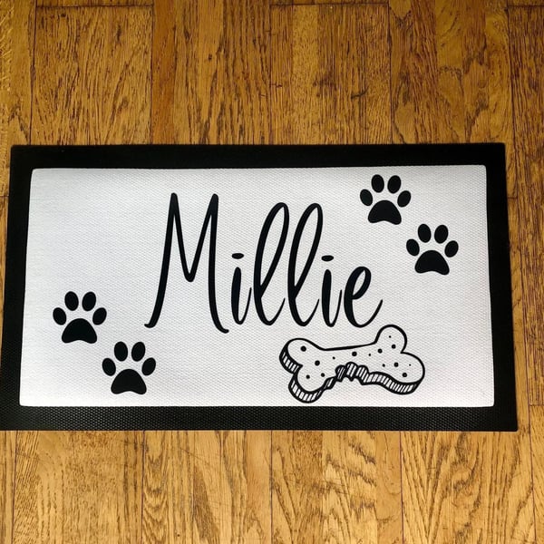 Dog Bowl Mat Personalised Pet Bowl Mat Customised Bowl Mat Dog Food Water Mat