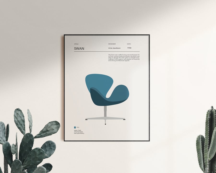 Swan Chair Print by Arne Jacobsen