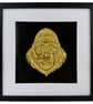 Gorilla Head Framed Wall Art, Gold or Silver Leaf Animal Art