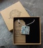 Handmade Ceramic Cow Parsley pendant in turquoise and blue - Image 6