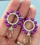 Elegant Ametrine & Purple Cultured Pearl Graduated Collar Necklace and Earrings - Image 6