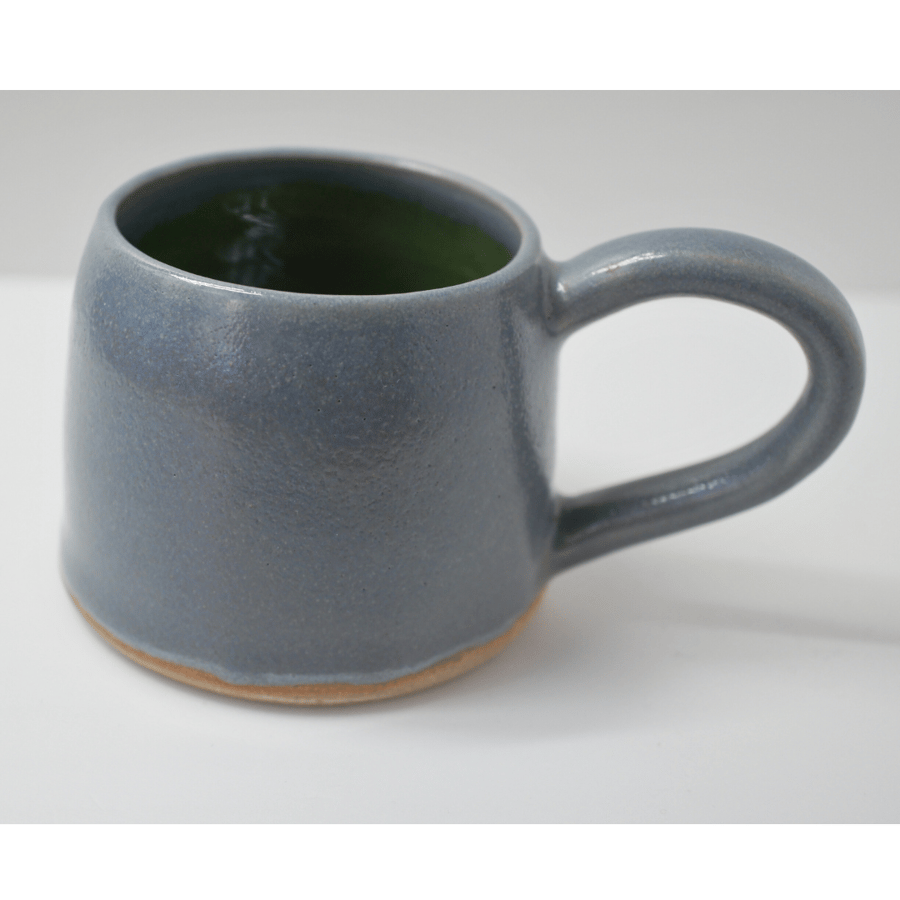 Miniature grey handmade pottery mug 6.5cm x 6.5cm approx, children's or espresso