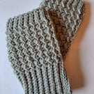 Crochet Fingerless Gloves, Wrist Warmers, Grey