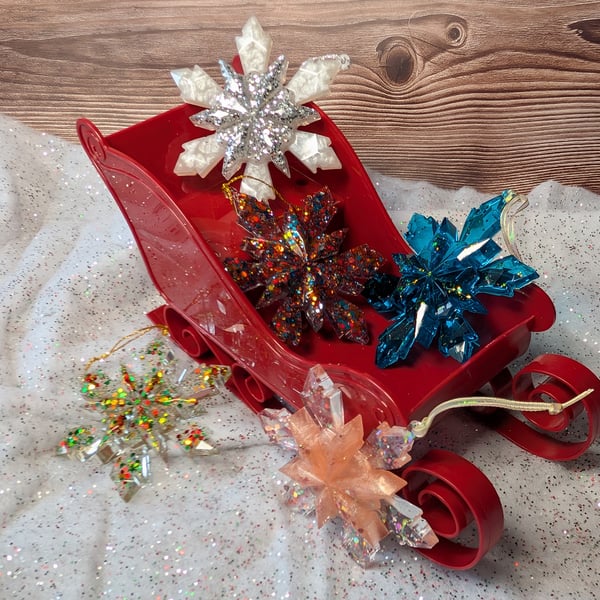 Handmade Resin Snowflake Christmas Ornament