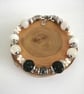Monochrome bracelet, black and white beads, moonstone, agate coral beads - Image 10