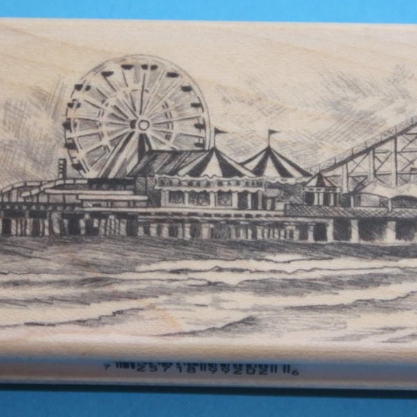 Inkadinkado Seaside Pier Rubber Stamp (99202O) Wooden Mounted