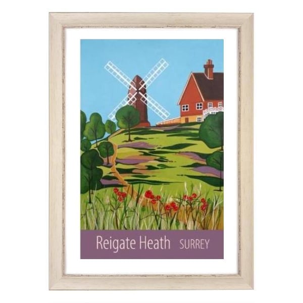 Reigate Heath travel poster print by Susie West