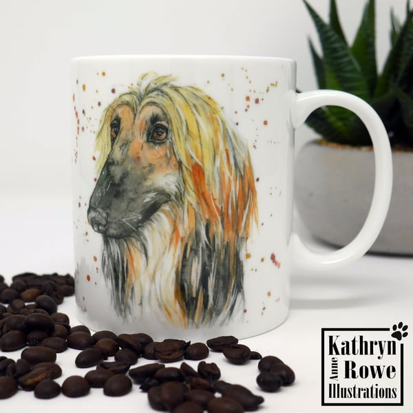 Afghan Hound, 15oz Bone China Mug, Afghan Mug, Sighthound, Hound Gift, Dog Lover