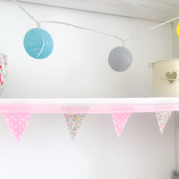Pink Polka Dot and Floral Mini Bunting, Perfect  for an Easter Tree 