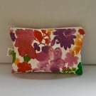 Floral watercolour linen makeup bag.