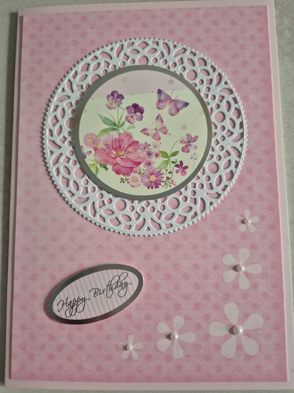 Hunkydory handmade ladies birthday card