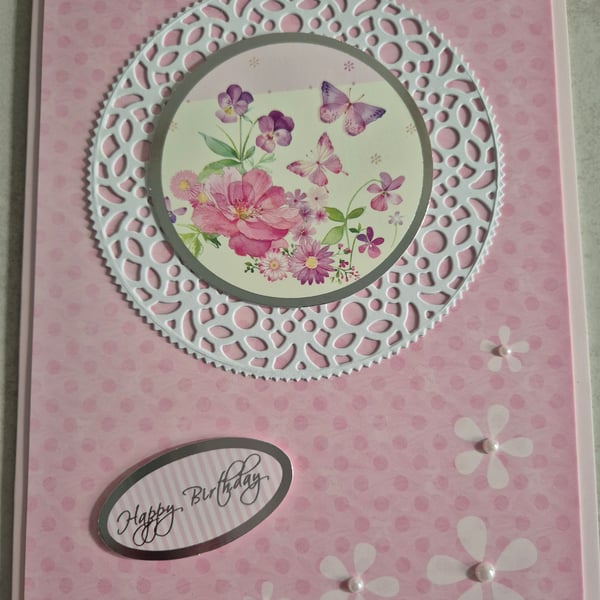 Hunkydory handmade ladies birthday card