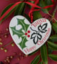 Personalised Holly and Ivy Heart - Hand Painted - Image 3