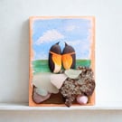 Penguins Wall Art: Wooden Coastal Home Decor with Beach Finds