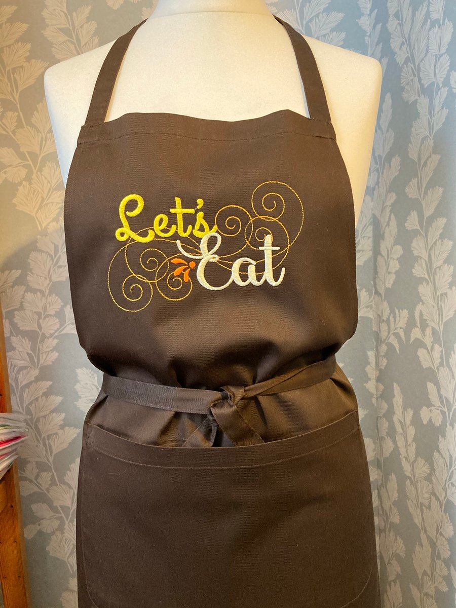 Apron embroidered Let’s Eat