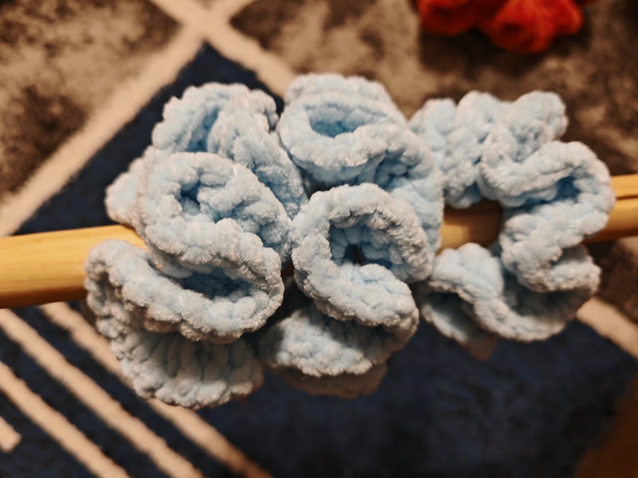 Baby blue hair scrunchie