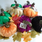 Handmade velvet pumpkins