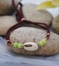 Green agate & seed pod friendship bracelet - Image 1