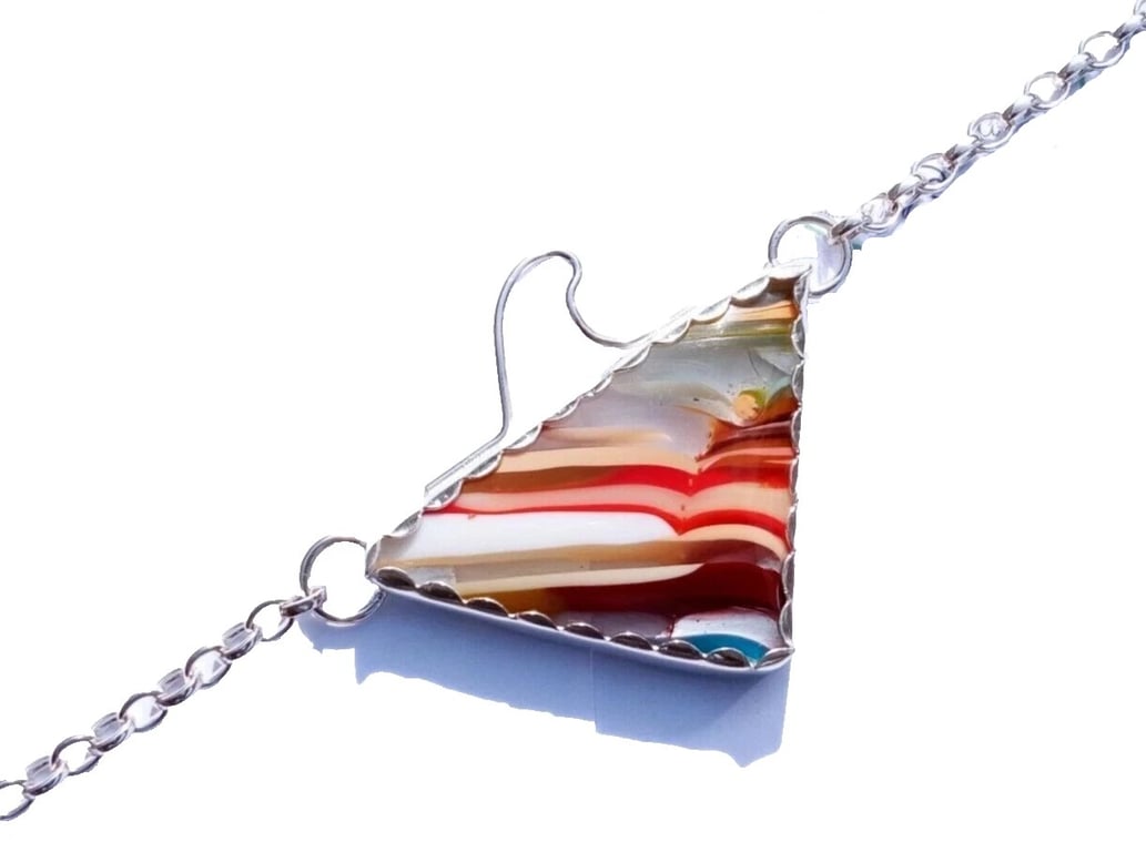 Surfite Necklace Fine & Sterling Silver Triangle Pendant Jewellery Gift