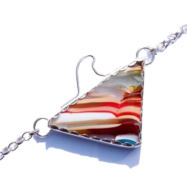Surfite Necklace Fine & Sterling Silver Triangle Pendant Jewellery Gift