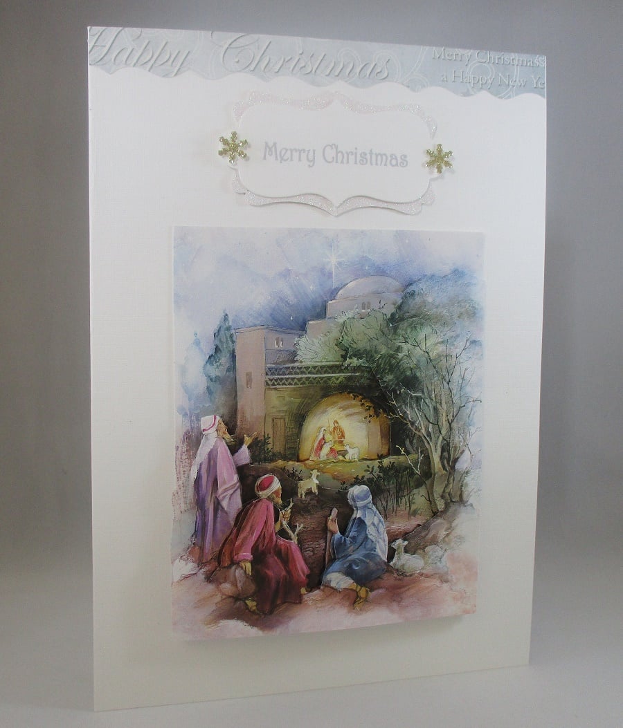 Religious3D Christmas Card,handmade ,personalise