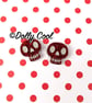 Skull Earrings - Red Glitter Acrylic - Etched Detail - Lucite Confetti - stud ba