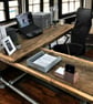 Corner Desk Office Desk, Custom Made Reclaimed Scaffold Boards Rustic Desk, Indu - Image 1