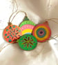 4 hand painted Christmas tree decorations - Image 2