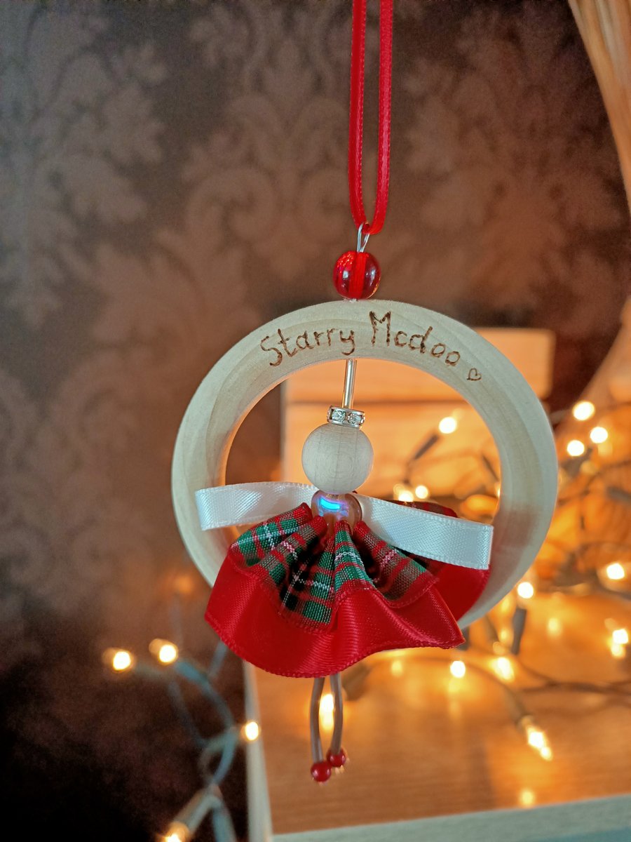 Tree Decoration christmas woodland fairy scottish tartan Starry McDoo
