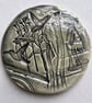 Textured Ceramic Plaque: Camel and Birds