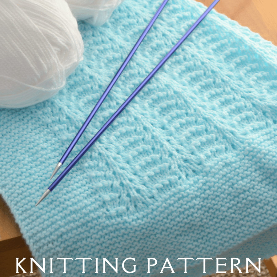 Baby Blanket Design 7 Knitting Pattern PDF Version By Email