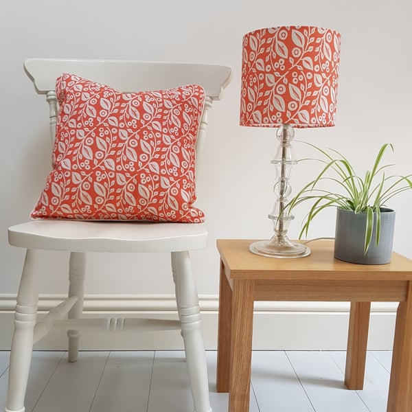 20cm drum Lucy Lampshade in Coral