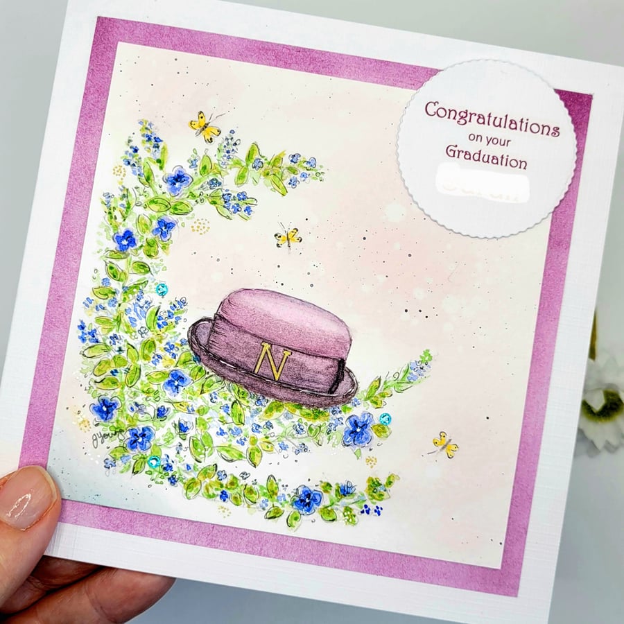 CUSTOM ORDER FOR RUTH - handpainted card for special occasion