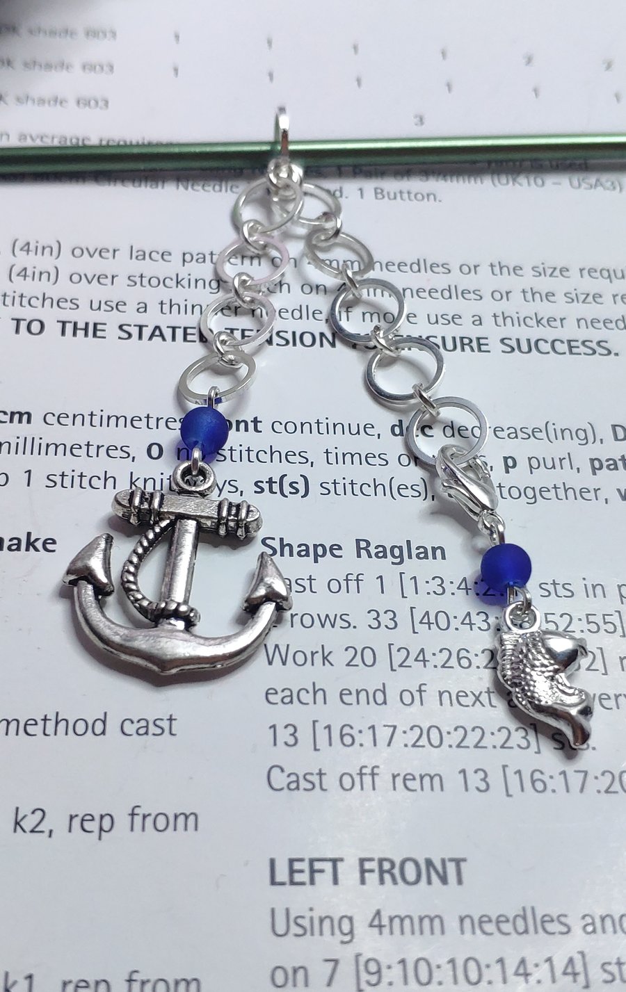 Row counter for knitting, Nautical design row counter 