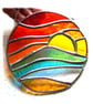 Sunset Beach Waves Stained Glass Suncatcher - Image 4