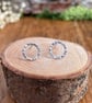 Silver Luna Circle Stud Earrings - Image 1