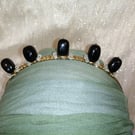 Healing Agate Crystal and Beaded Wired Goddess Crown Tiara