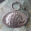 Handmade Silver Pewter Hedgehog Keyring