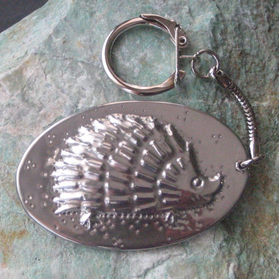 Handmade Silver Pewter Hedgehog Keyring