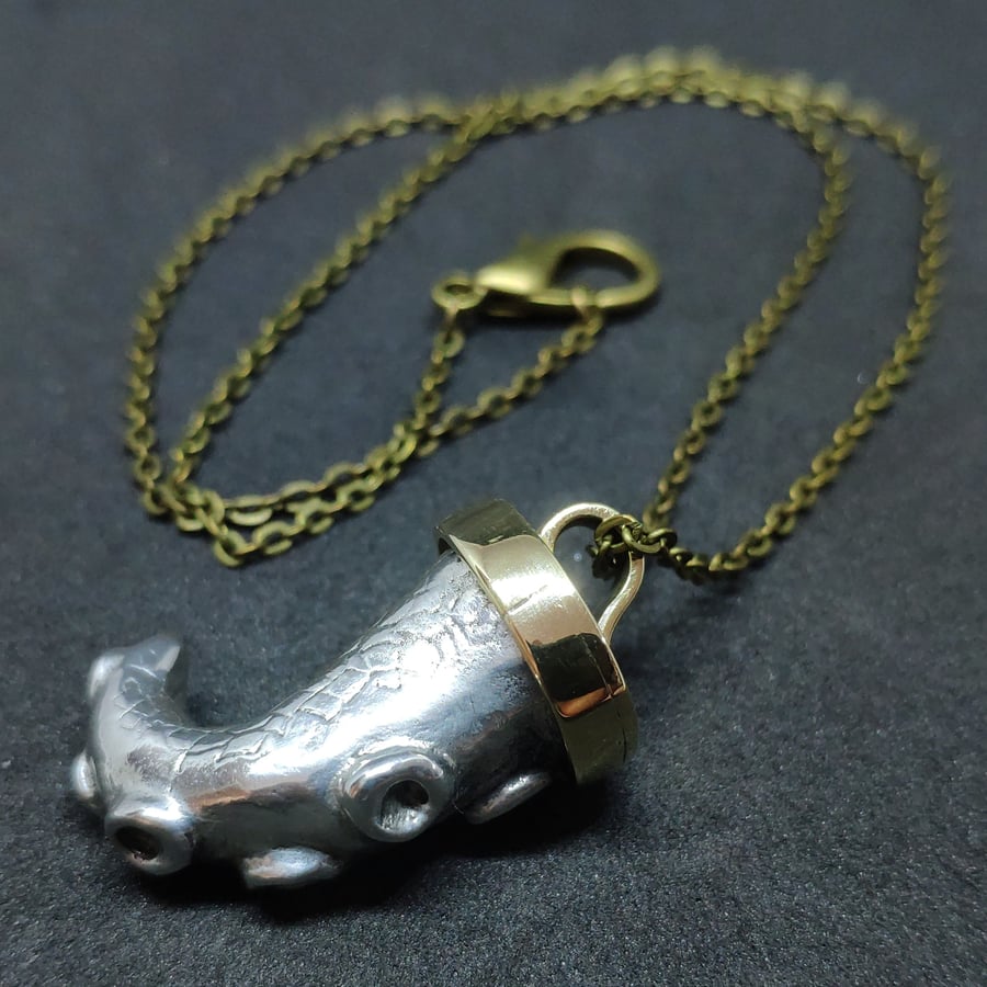 Tentacle Pendant - Pewter and Brass